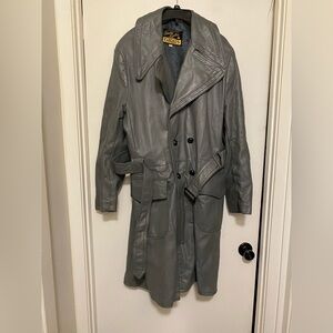 Vintage Stylish Gray Trench Coat for Men